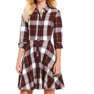 Cremieux Emily Plaid Purple Shirtdress